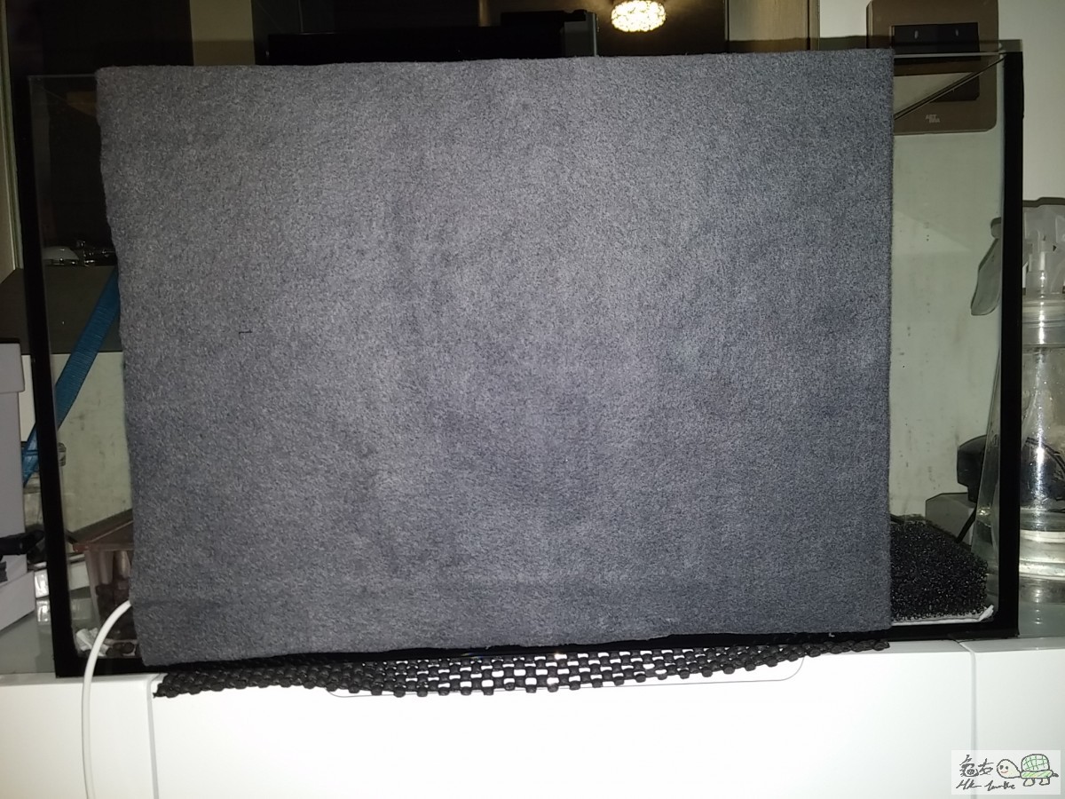 大幅的貼到缸背